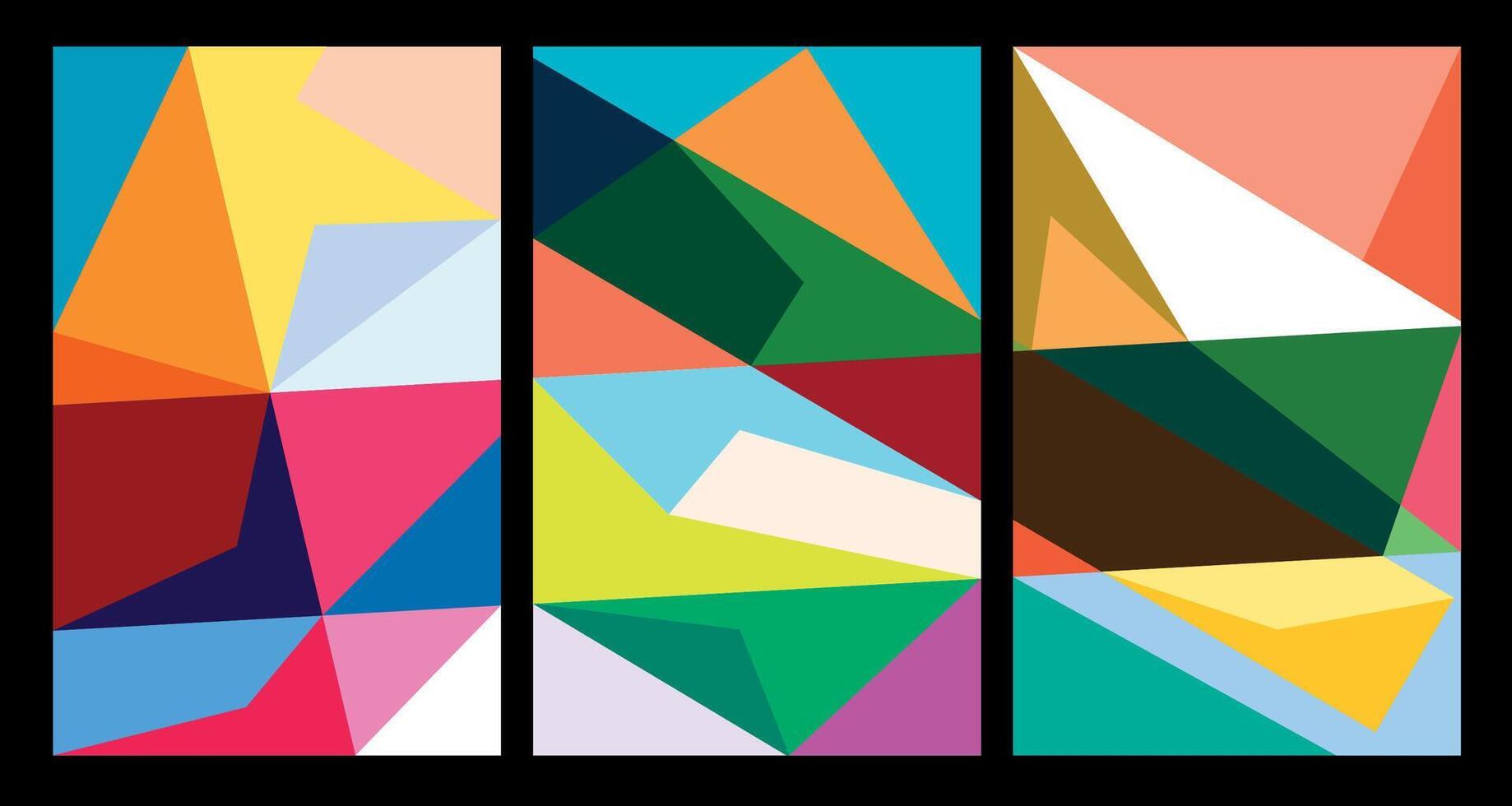 vetor colorida abstrato geométrico poster para verão 2024