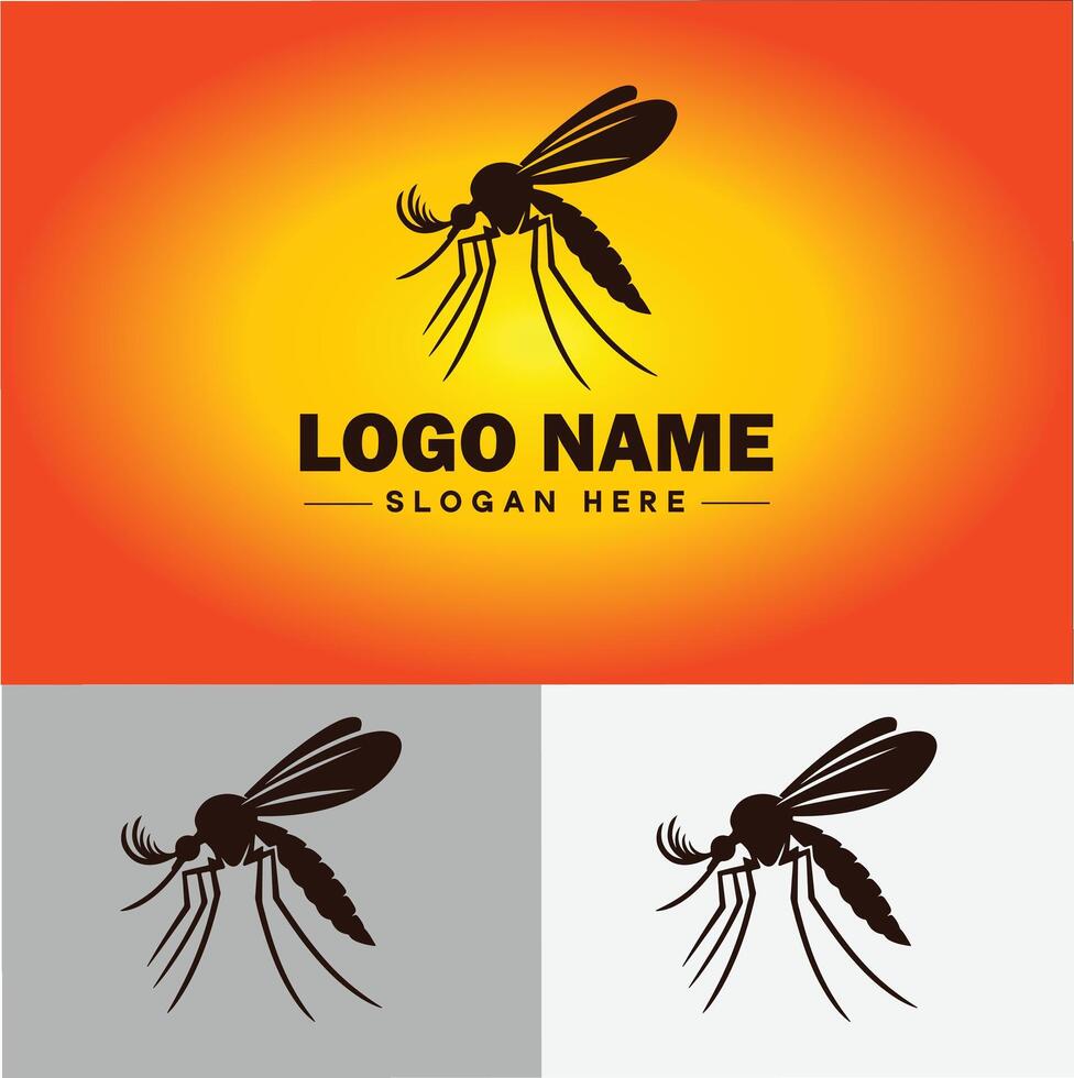 mosquito logotipo vetor arte ícone gráficos para o negócio marca ícone mosquito logotipo modelo