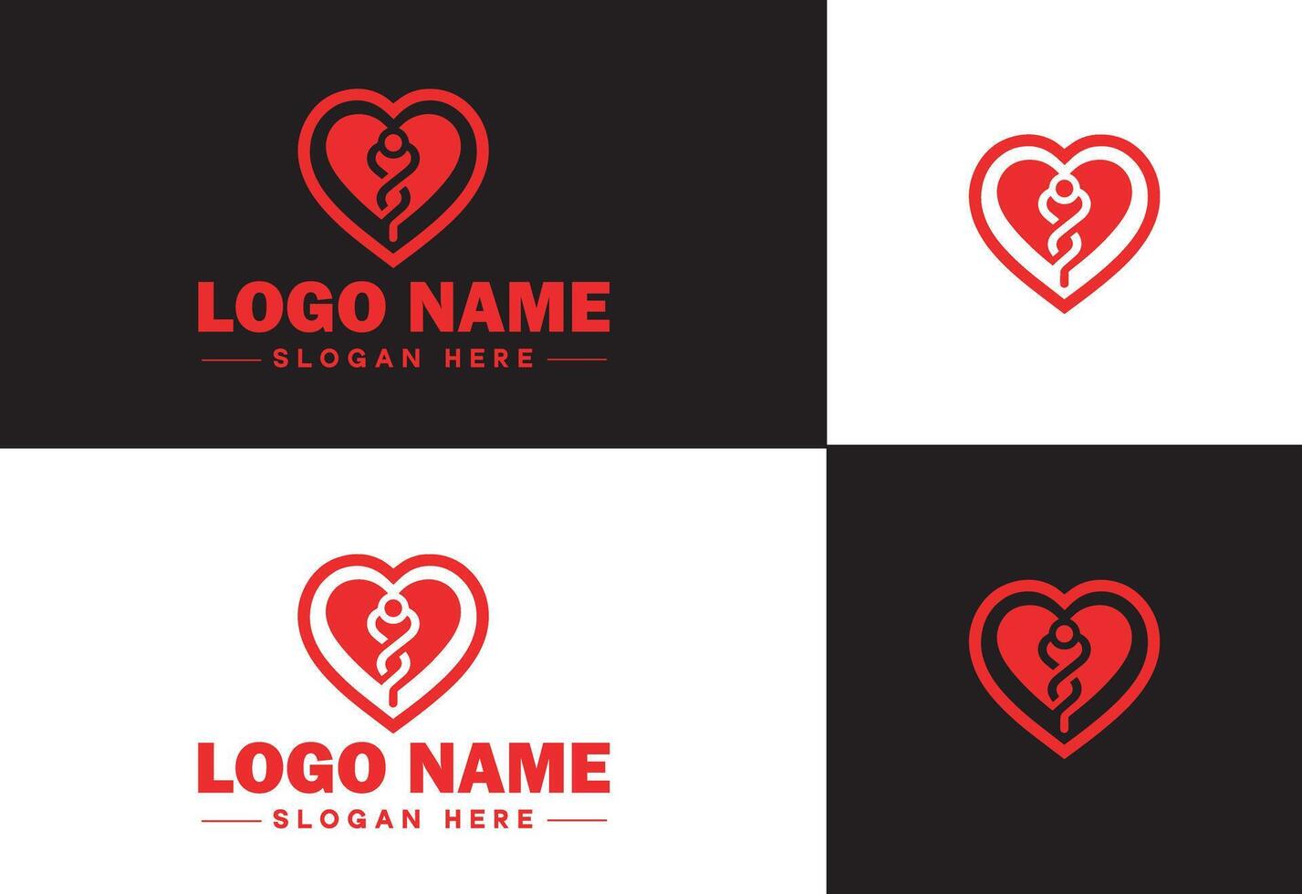 coração logotipo dia dos namorados dia vetor arte ícone gráficos para saúde ícone coração logotipo modelo