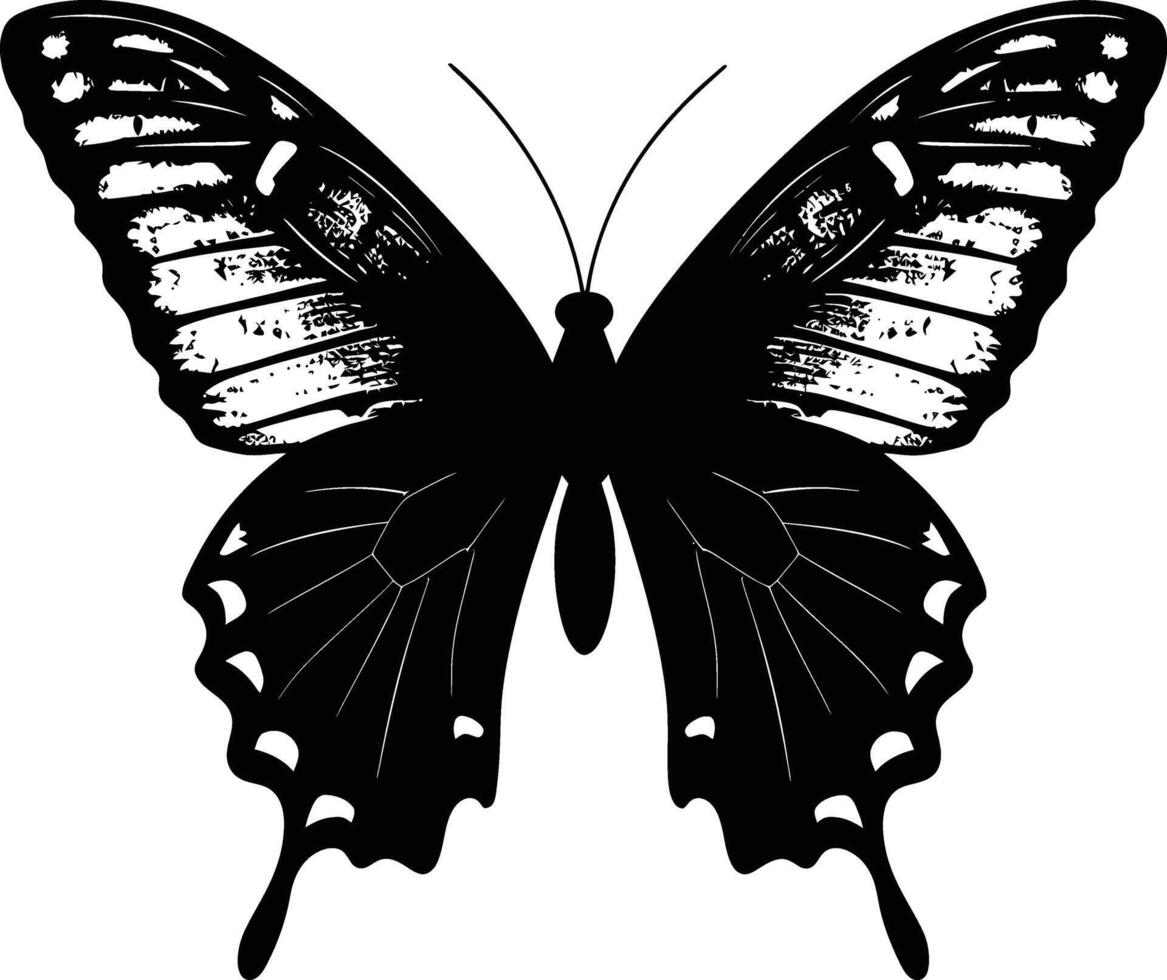 ai gerado silhueta borboleta cheio corpo Preto cor só vetor