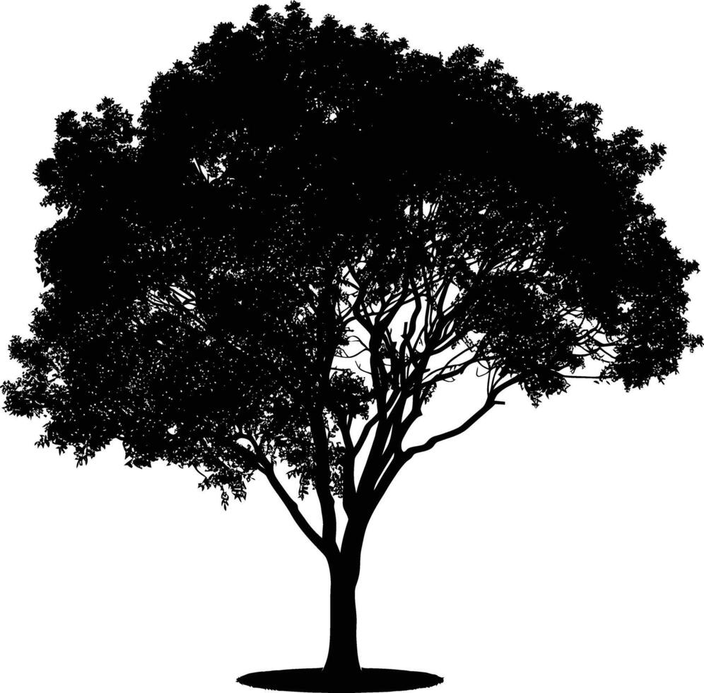 ai gerado silhueta árvore natureza Preto cor só vetor