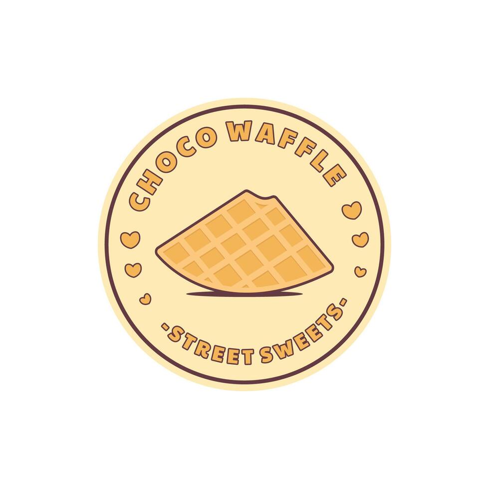 delicioso Belga waffle logotipo modelo vetor