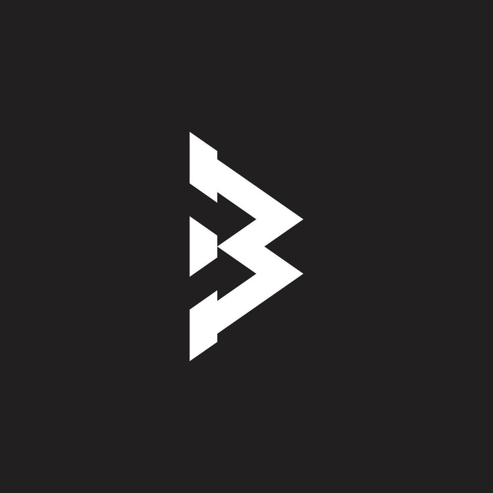 carta b triângulos seta logotipo vetor