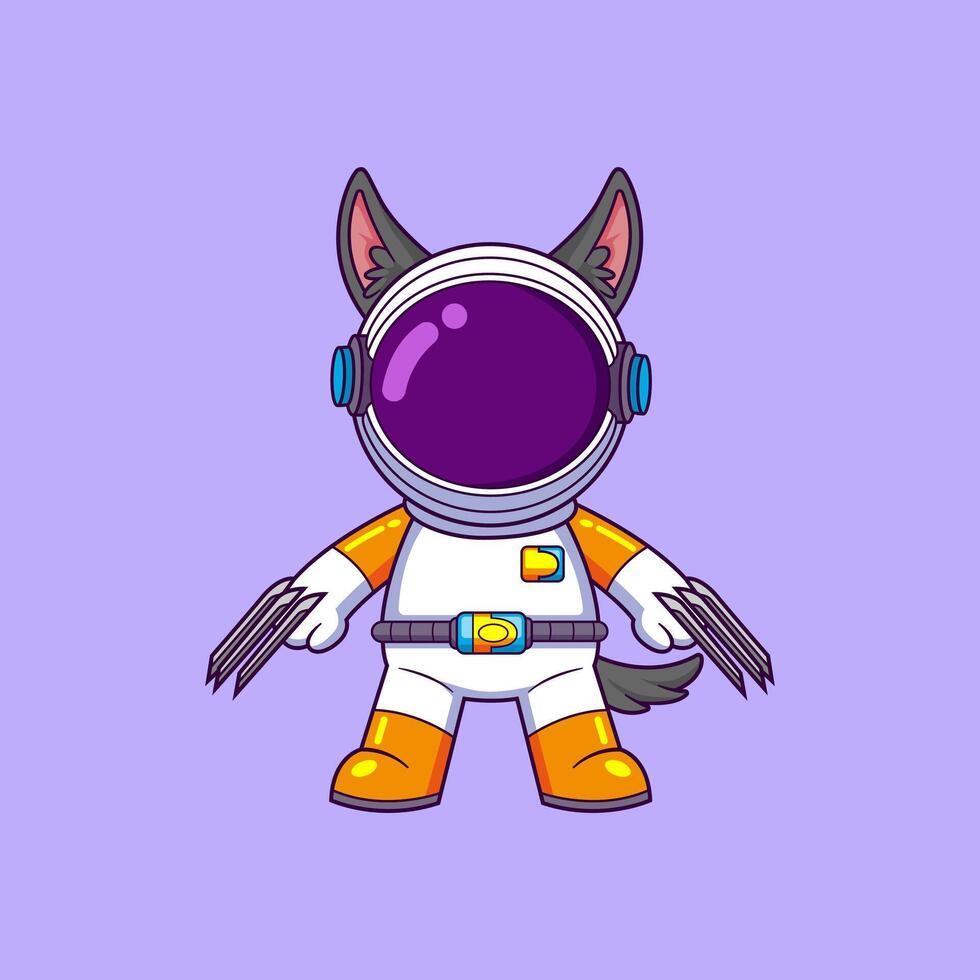 fofa astronauta vestindo Super heroi traje vetor