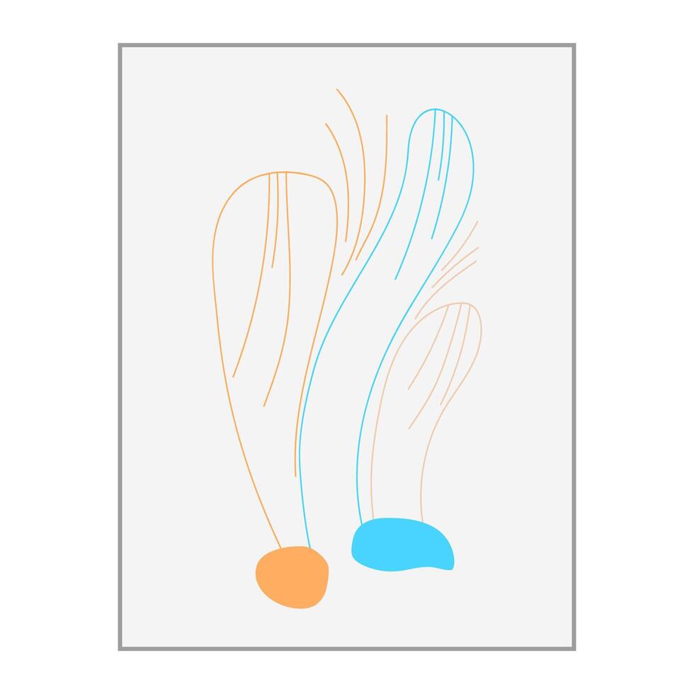 simples ilustração abstrato linha minimalista Projeto. linha arte desenhando pastel cor Boa para papel de parede, cobrir, poster, impressão vetor