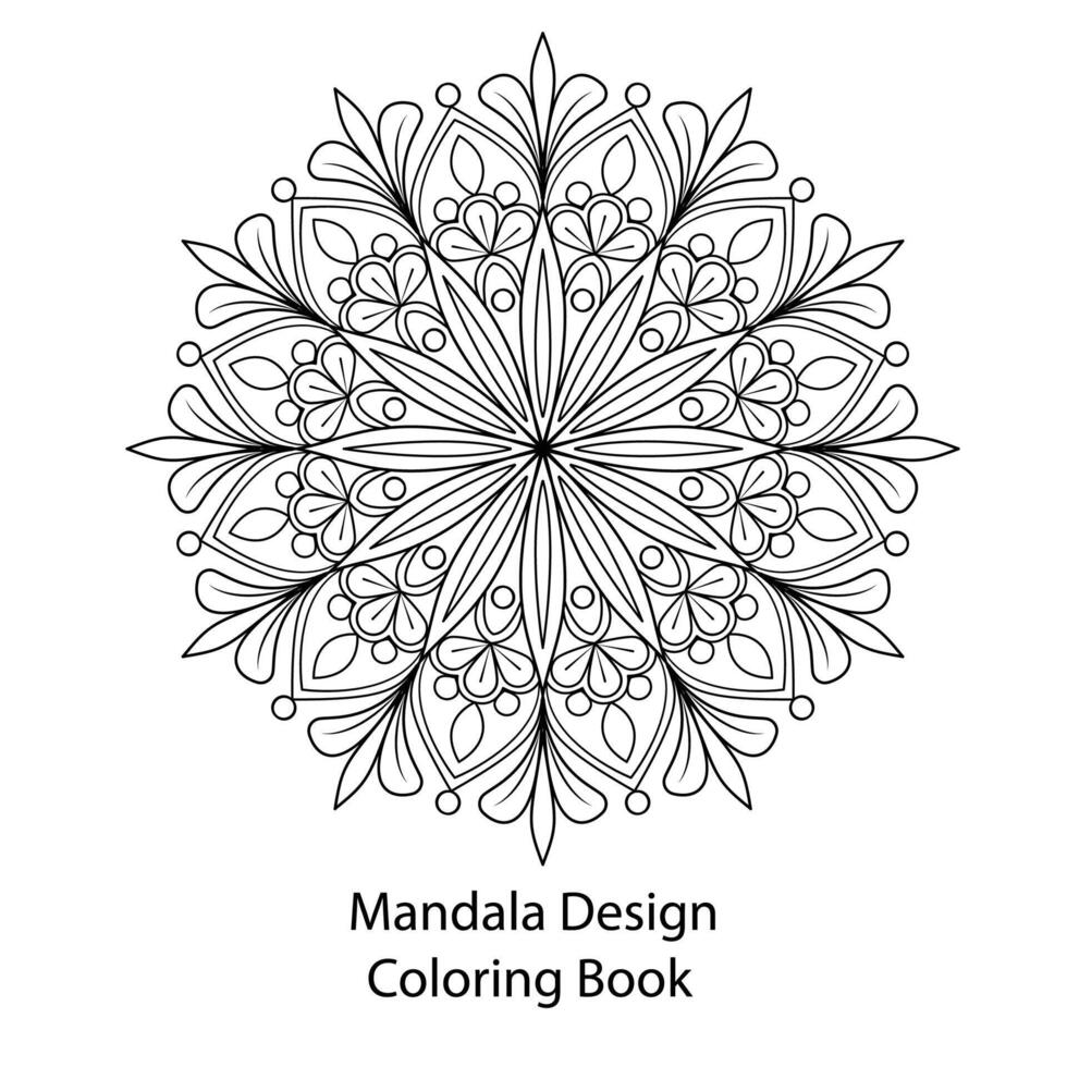 simples ornamental flor mandala coloração livro Projeto vetor. vetor