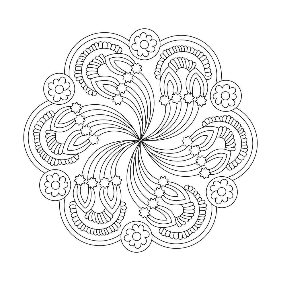espiral caprichoso maravilhas coloração livro mandala Projeto vetor