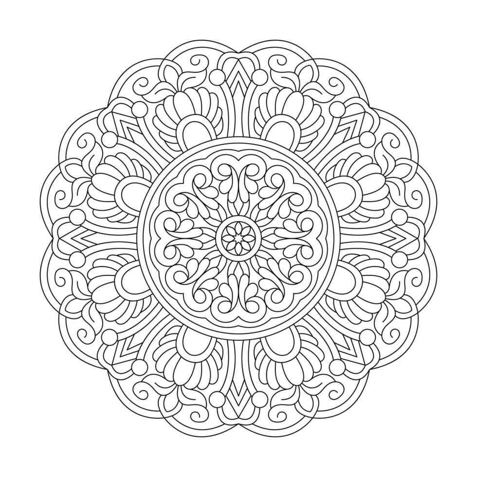 inteiros mandala para coloração livro página vetor Arquivo