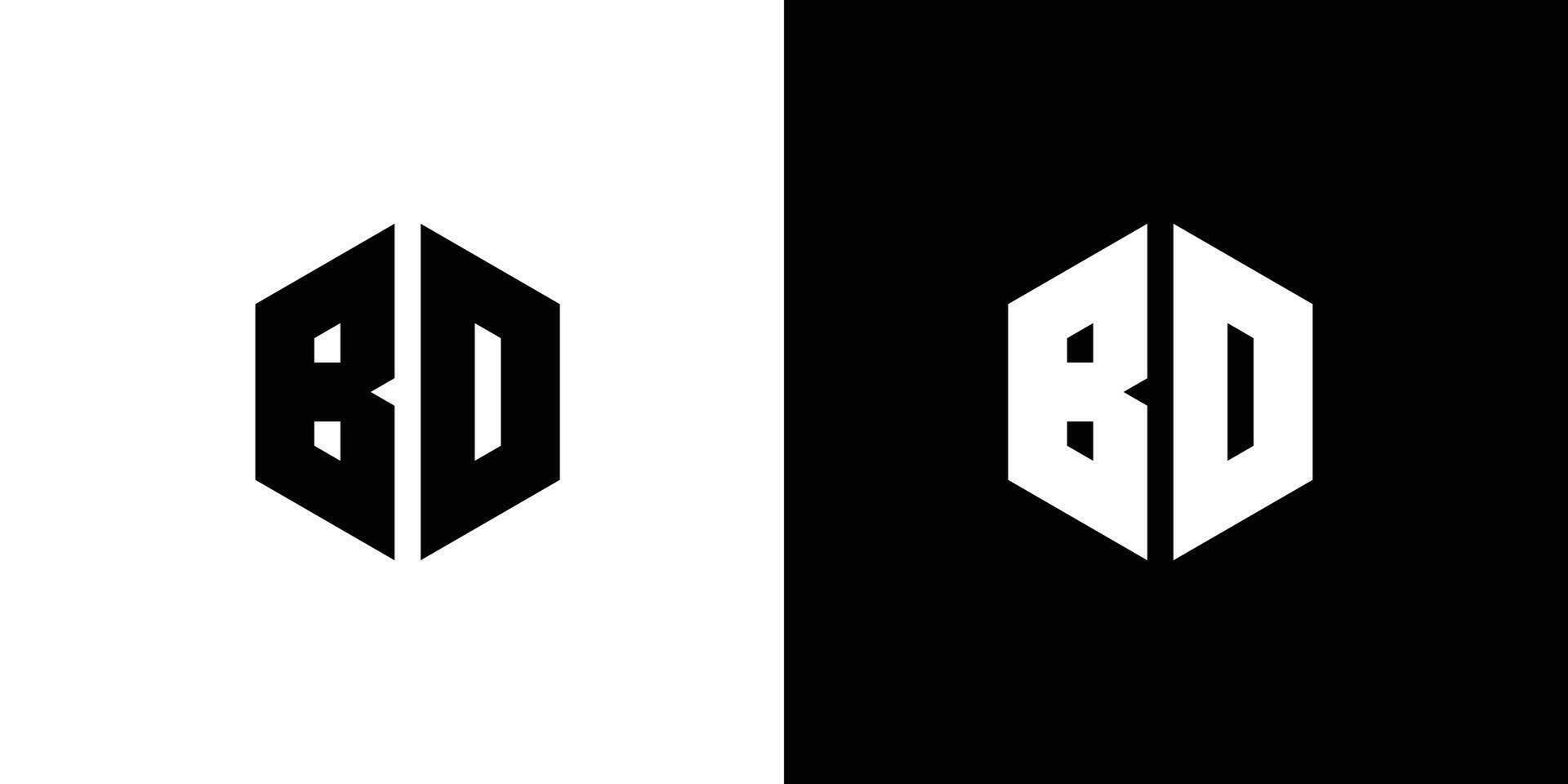 carta bd polígono, hexagonal mínimo e na moda profissional logotipo Projeto vetor