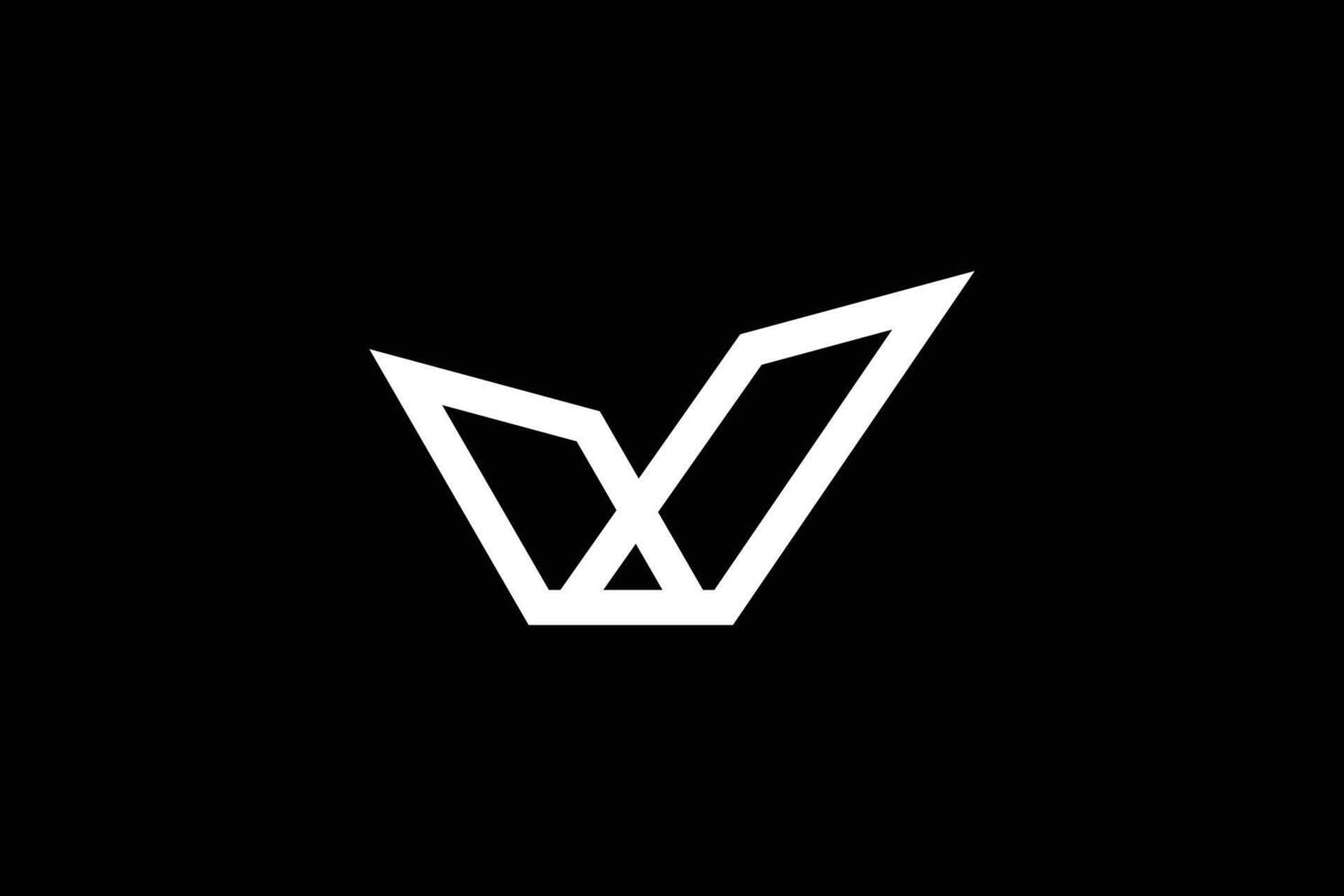 carta v x logotipo Projeto modelo vetor