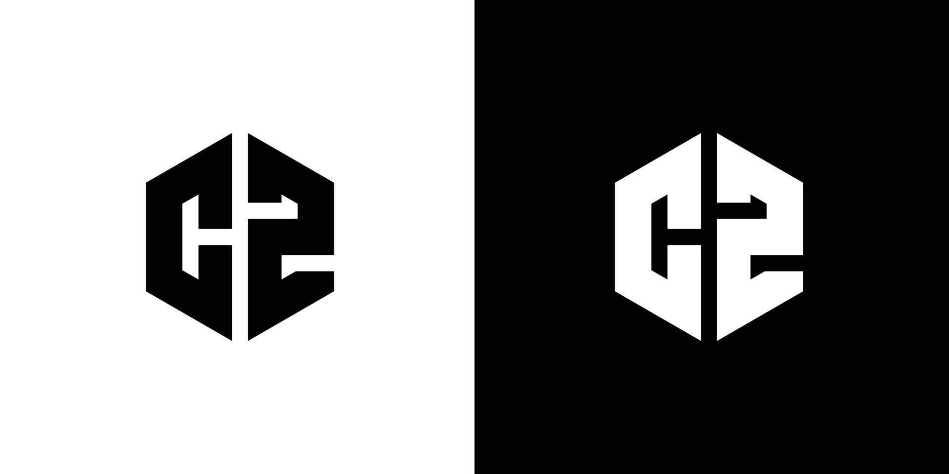 carta cz polígono, hexagonal mínimo e na moda profissional logotipo Projeto vetor