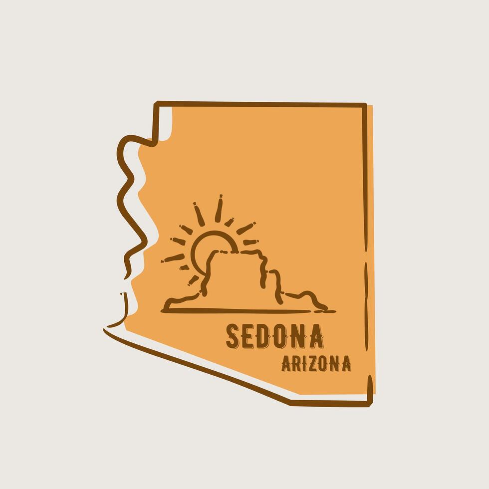 vetor do Sedona Colina dentro Arizona arte trabalhos perfeito para imprimir, etc