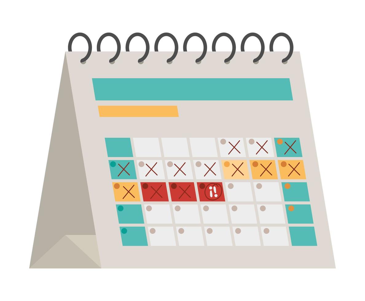 design de calendário de prazos vetor