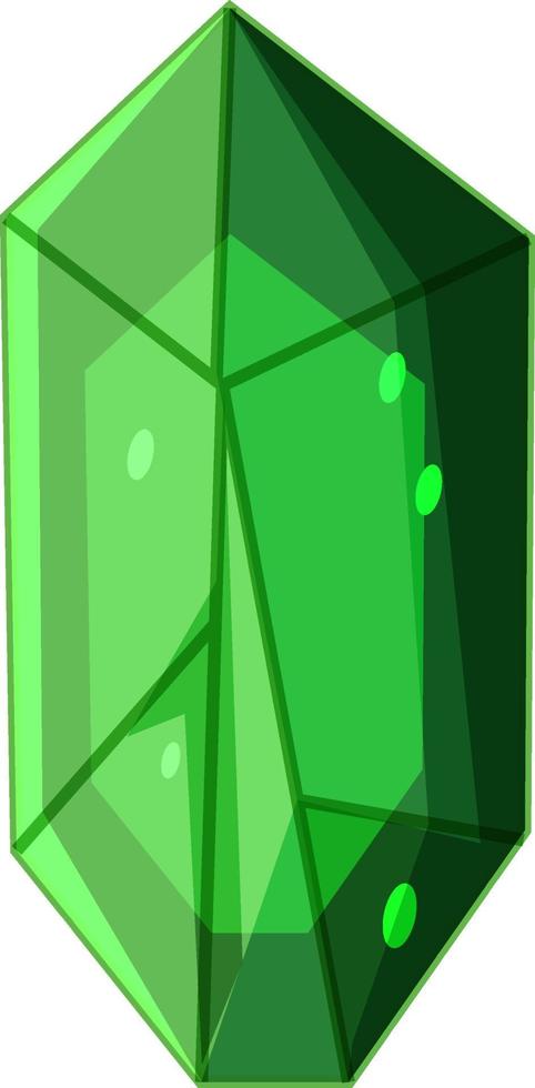 cristal verde com brilho isolado vetor