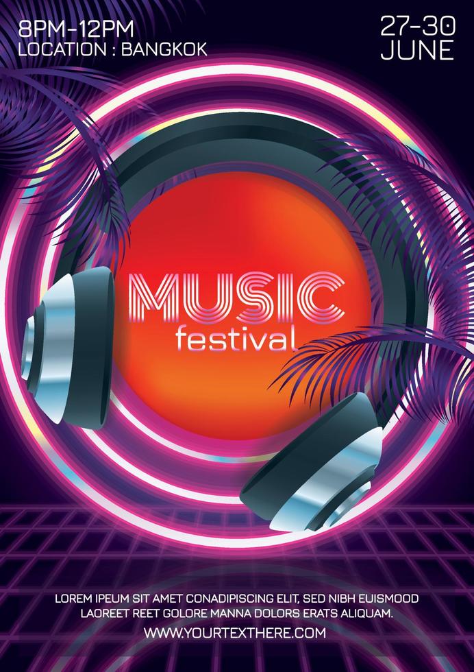 design de cartaz do festival de música vetor