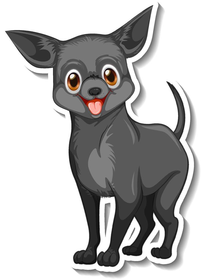 autocolante de desenho animado de cão chihuahua vetor