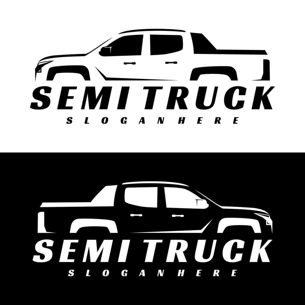 pick up truck logo design vector