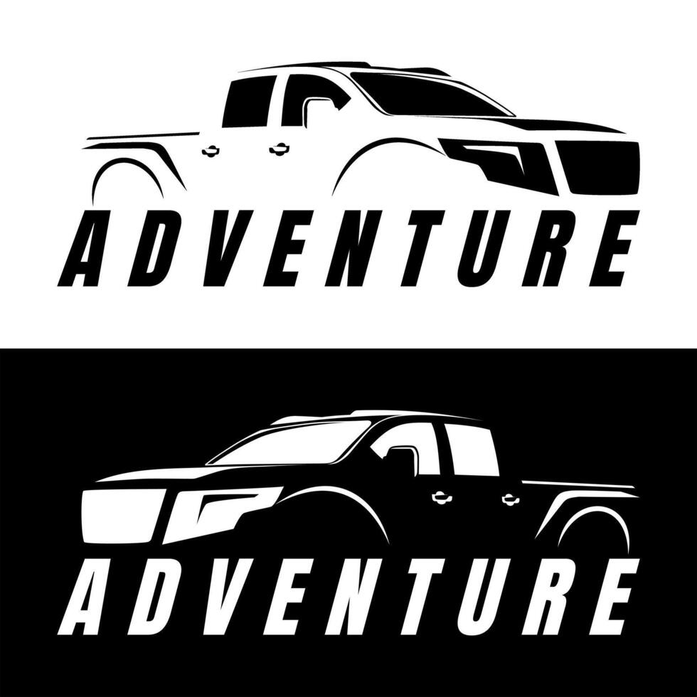 pick up truck logo design vector