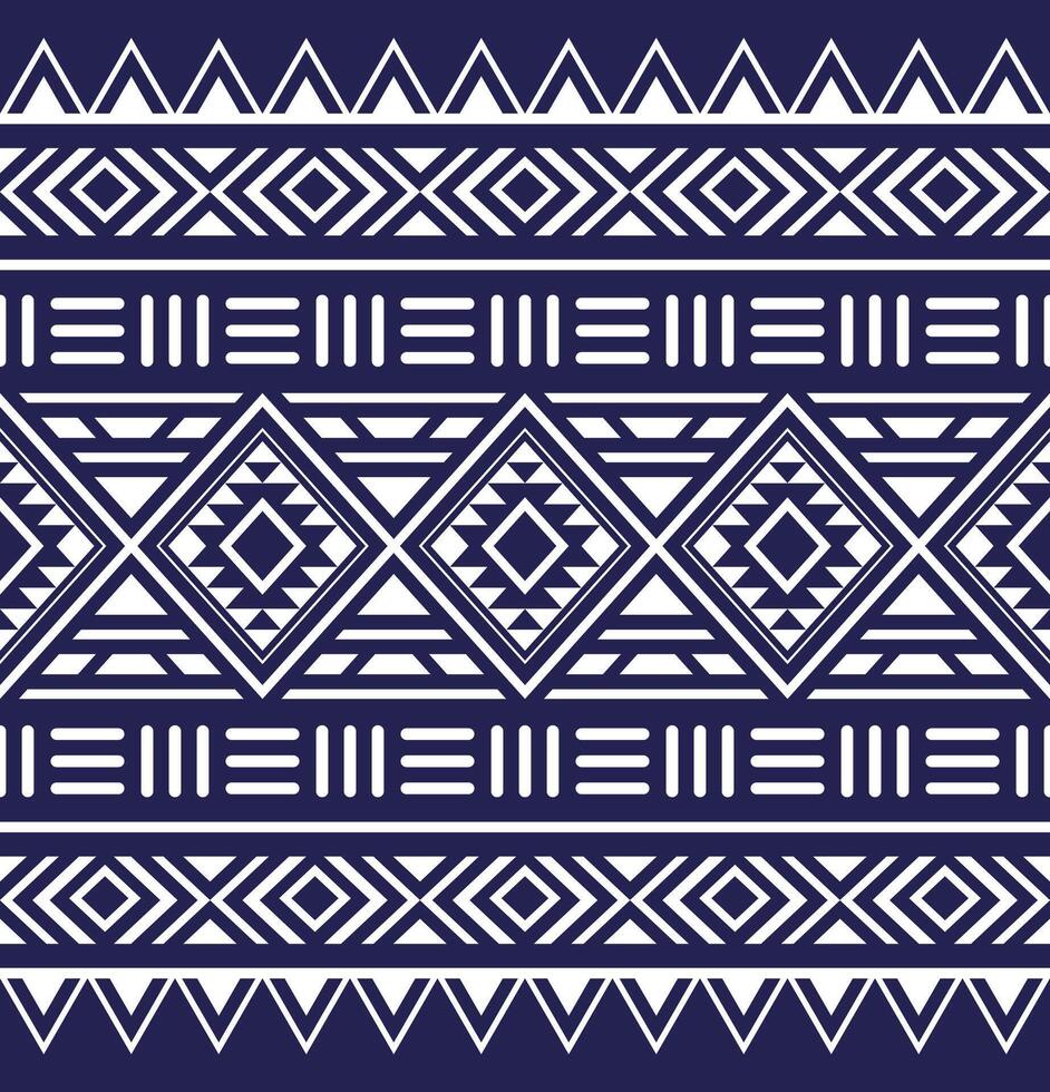 polinésio maori tribal asteca desatado padrão, azul e branco cor vetor