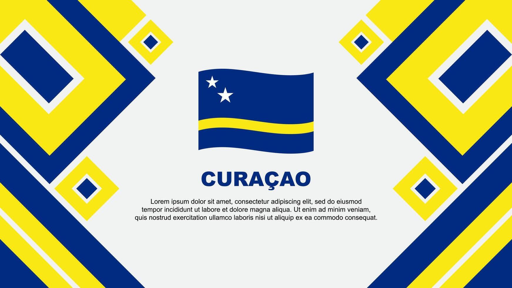 Curaçao bandeira abstrato fundo Projeto modelo. Curaçao independência dia bandeira papel de parede vetor ilustração. Curaçao desenho animado