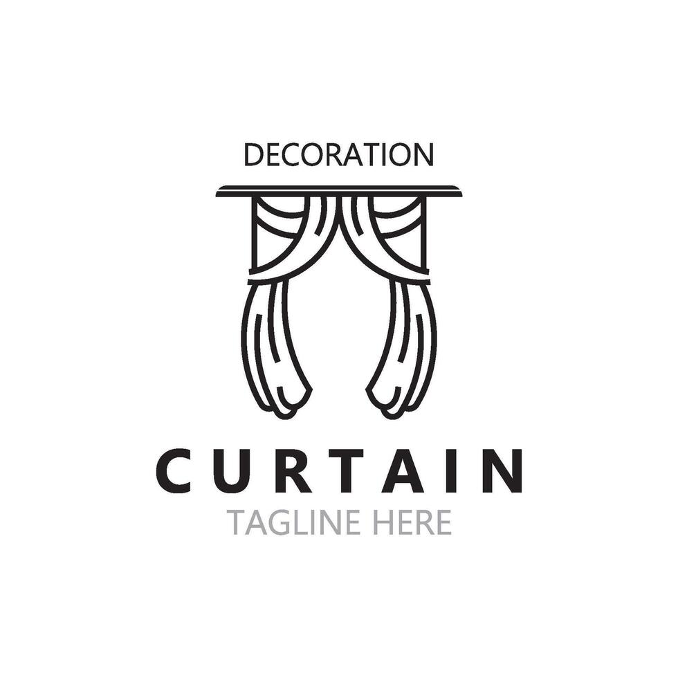 cortina logotipo decoração estilo minimalista elegante vetor Projeto ilustração