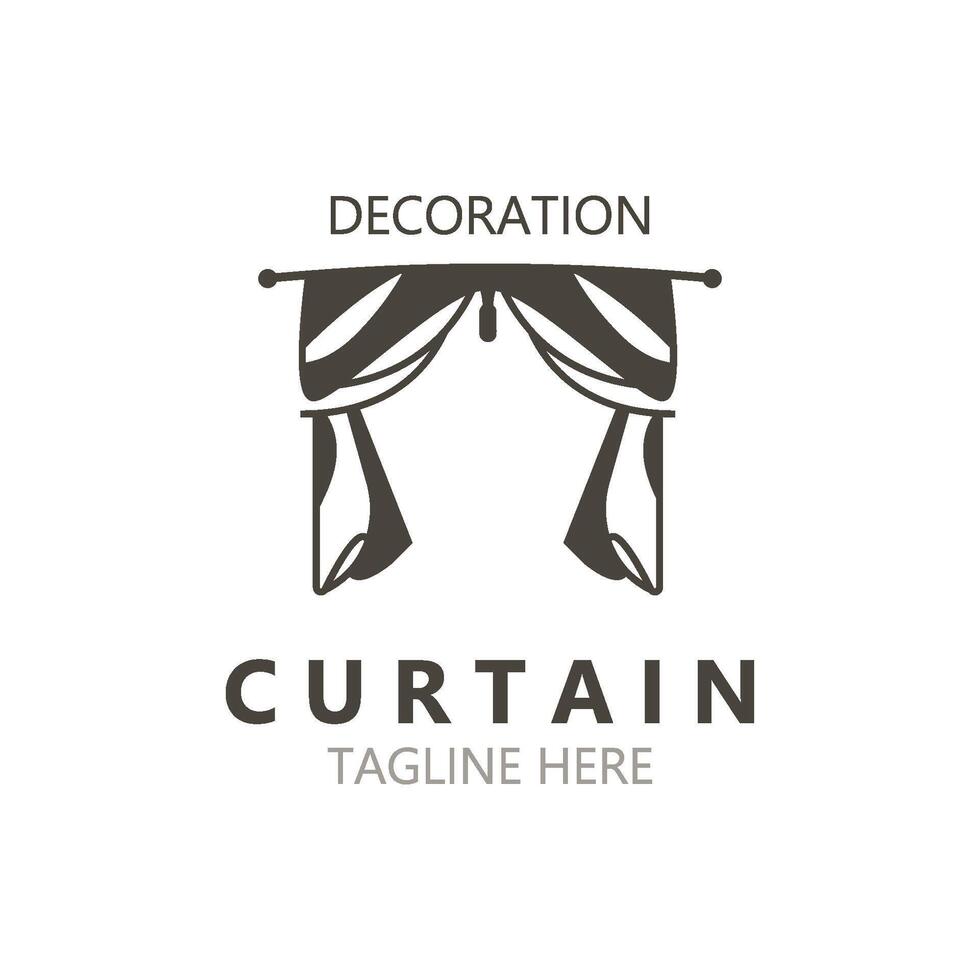 cortina logotipo decoração estilo minimalista elegante vetor Projeto ilustração