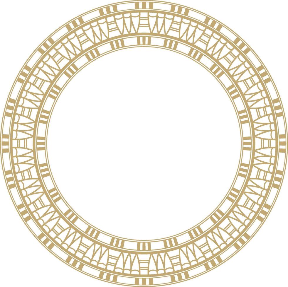 vetor dourado volta egípcio ornamento. sem fim círculo, anel do antigo Egito. geométrico africano quadro, Armação