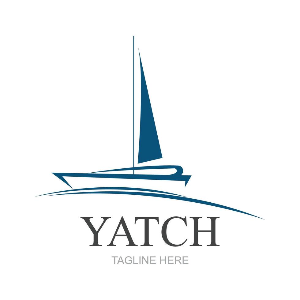 vetor Navegando barco iate logotipo vetor ilustração isolado em branco. iate clube logótipo