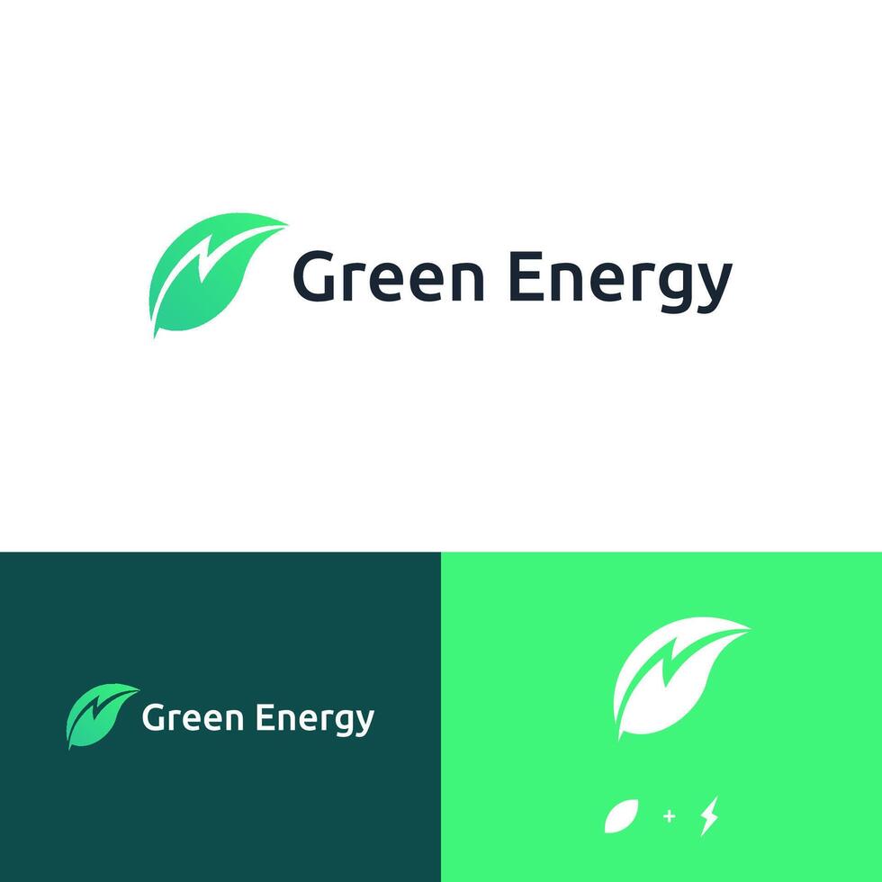 verde energia moderno logotipo conceito vetor ilustração