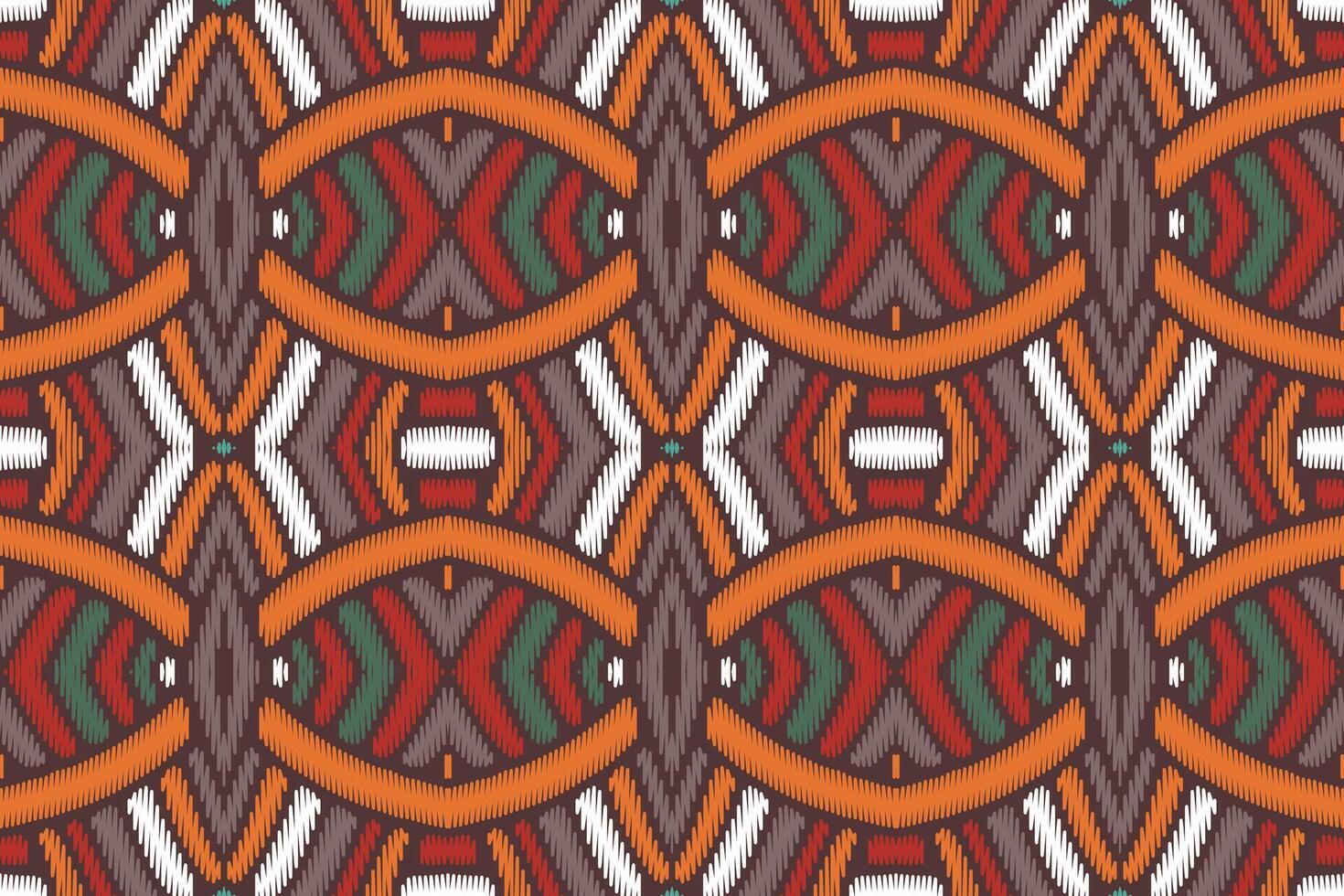 tecido ikat sem costura padrão geométrico étnico tradicional bordado style.design para fundo, tapete, tapete, sarongue, roupas, ilustração vetorial. vetor