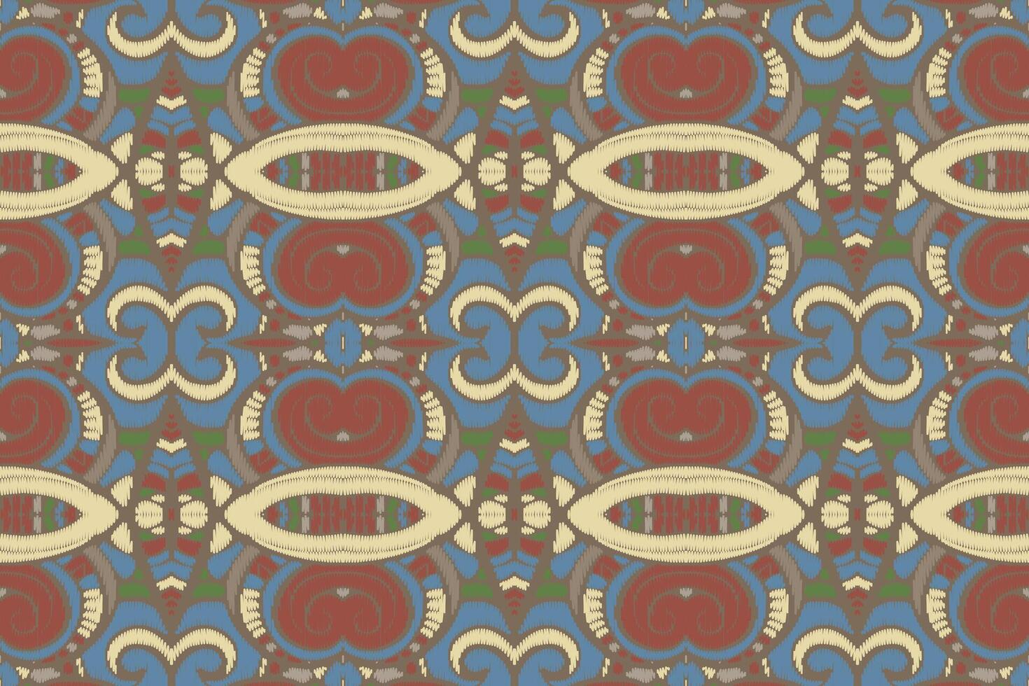 tecido ikat sem costura padrão geométrico étnico tradicional bordado style.design para fundo, tapete, tapete, sarongue, roupas, ilustração vetorial. vetor