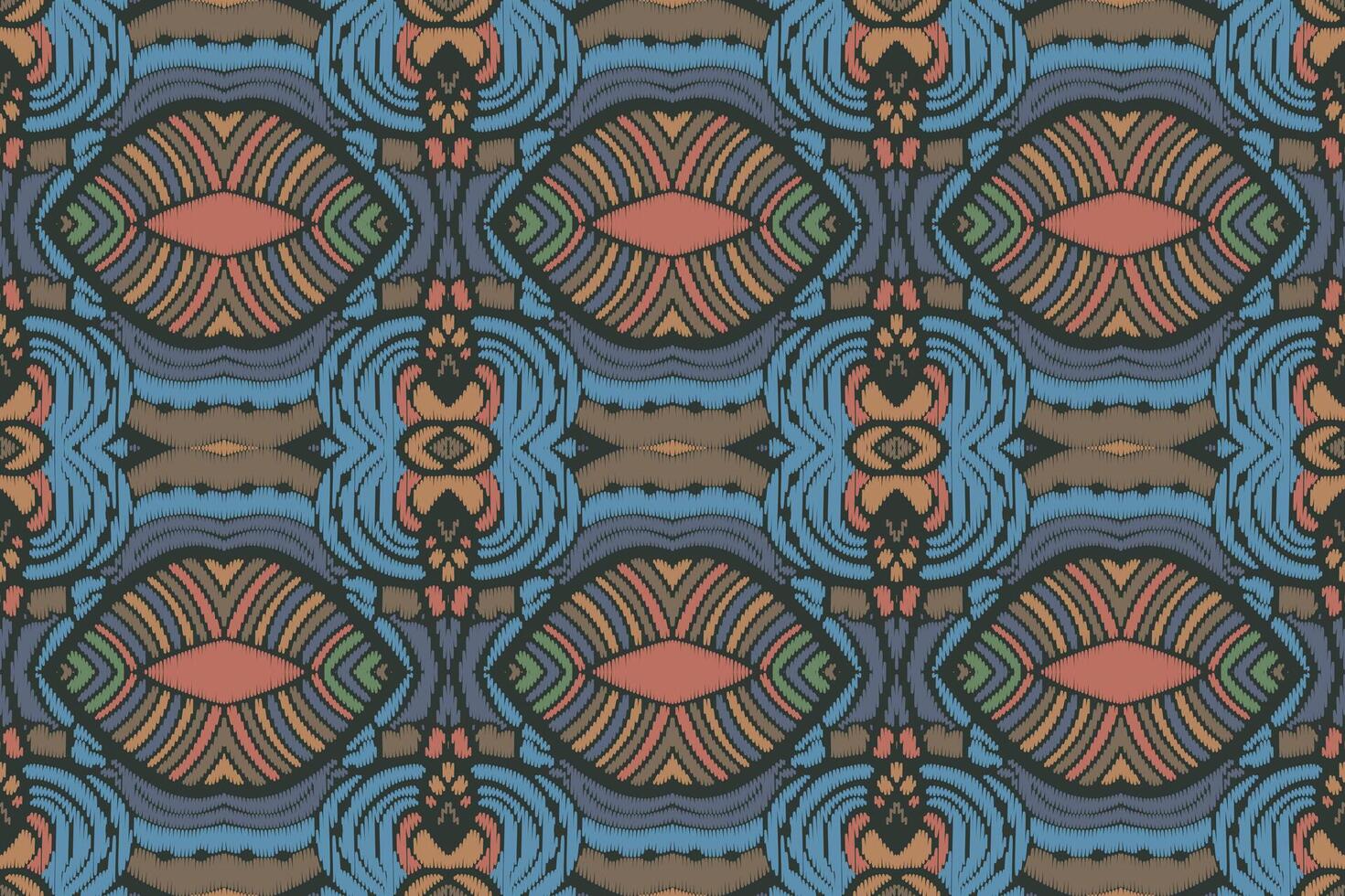 tecido ikat sem costura padrão geométrico étnico tradicional bordado style.design para fundo, tapete, tapete, sarongue, roupas, ilustração vetorial. vetor