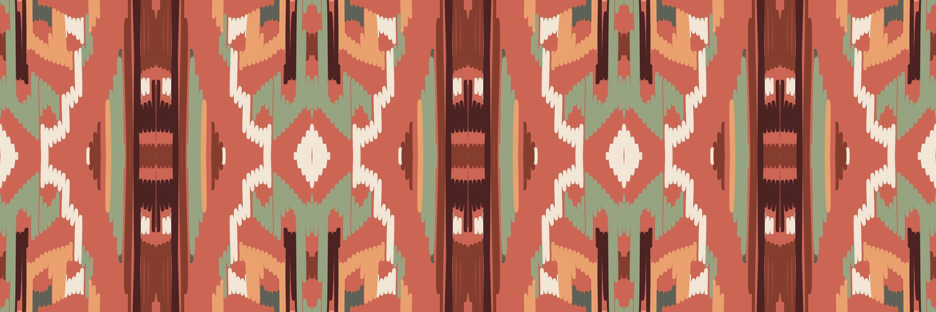 padrão sem emenda de ikat étnico em tribal. design para plano de fundo, papel de parede, ilustração vetorial, tecido, vestuário, tapete, têxtil, batik, bordado. vetor