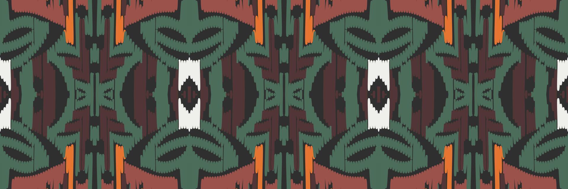 padrão sem emenda de ikat étnico em tribal. design para plano de fundo, papel de parede, ilustração vetorial, tecido, vestuário, tapete, têxtil, batik, bordado. vetor