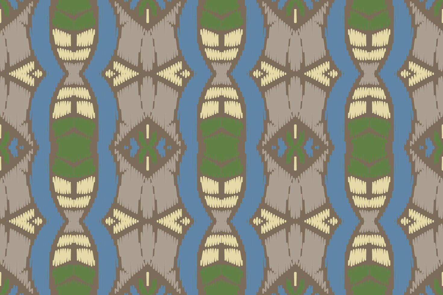 padrão sem emenda de ikat étnico em tribal. design para plano de fundo, papel de parede, ilustração vetorial, tecido, vestuário, tapete, têxtil, batik, bordado. vetor