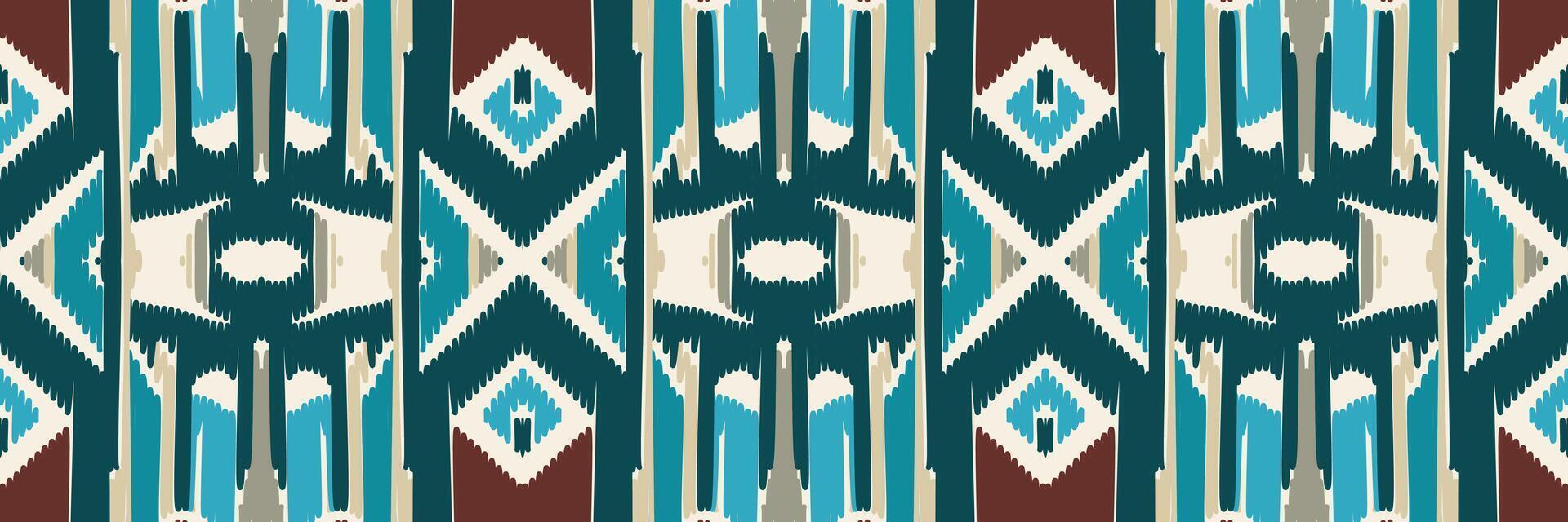 padrão sem emenda de ikat étnico em tribal. design para plano de fundo, papel de parede, ilustração vetorial, tecido, vestuário, tapete, têxtil, batik, bordado. vetor