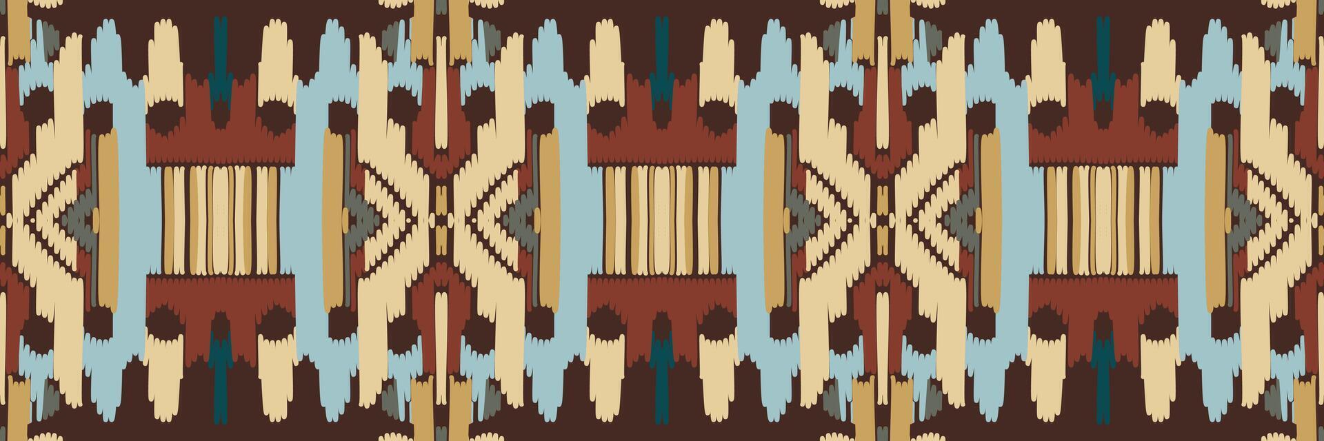 padrão sem emenda de ikat étnico em tribal. design para plano de fundo, papel de parede, ilustração vetorial, tecido, vestuário, tapete, têxtil, batik, bordado. vetor