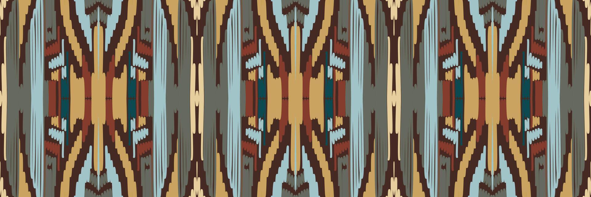 padrão sem emenda de ikat étnico em tribal. design para plano de fundo, papel de parede, ilustração vetorial, tecido, vestuário, tapete, têxtil, batik, bordado. vetor