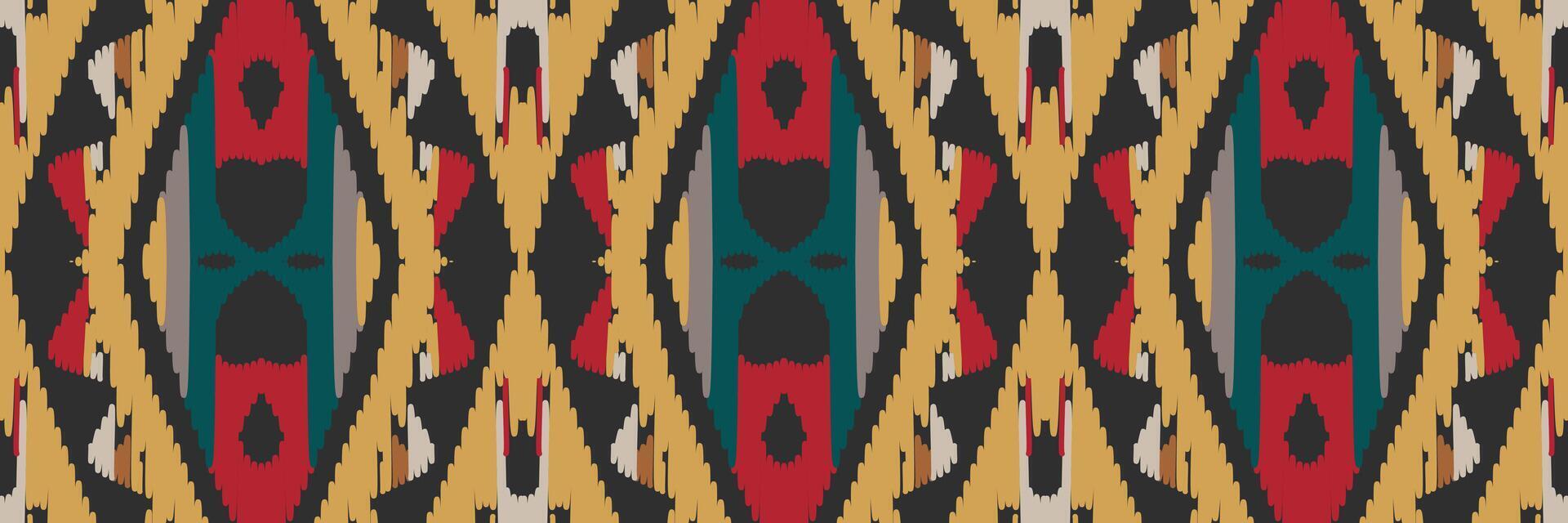 padrão sem emenda de ikat étnico em tribal. design para plano de fundo, papel de parede, ilustração vetorial, tecido, vestuário, tapete, têxtil, batik, bordado. vetor