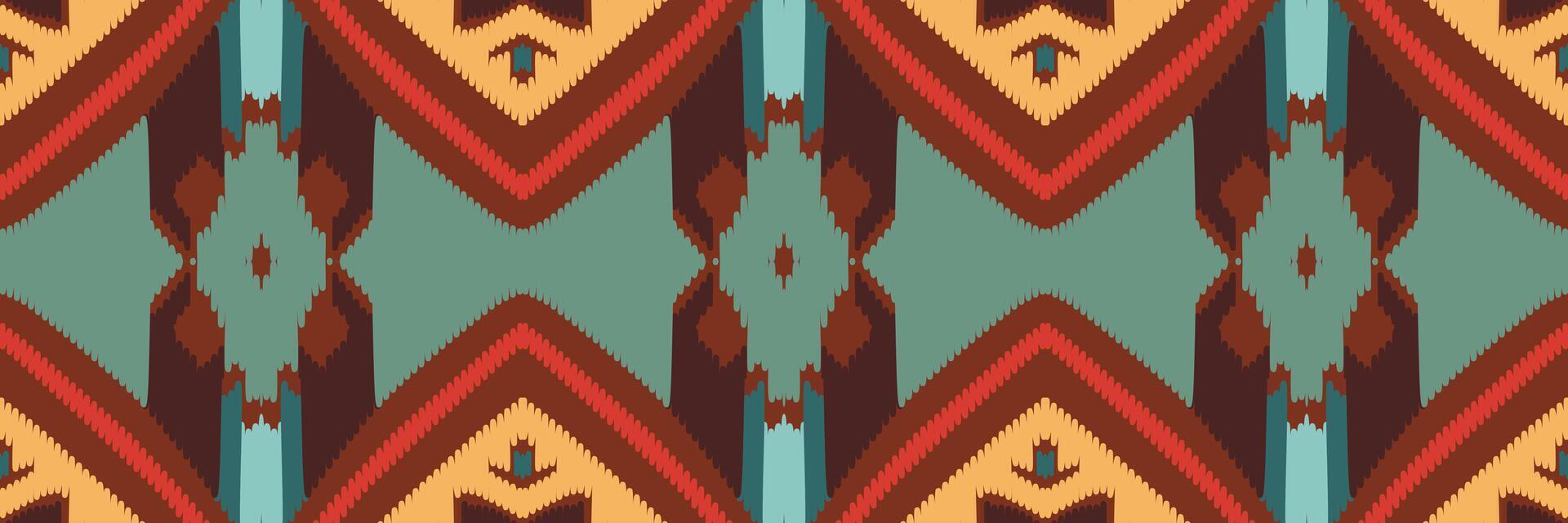 arte abstrata padrão étnico. padrão sem emenda ikat em tribal. design para plano de fundo, papel de parede, ilustração vetorial, tecido, roupas, tapetes, bordados. vetor