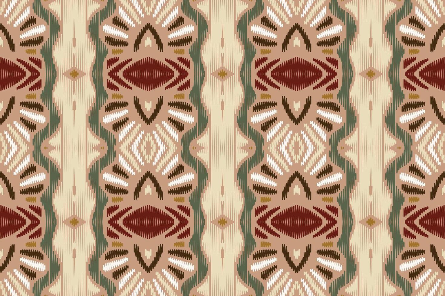 tecido ikat sem costura padrão geométrico étnico tradicional bordado style.design para fundo, tapete, tapete, sarongue, roupas, ilustração vetorial. vetor