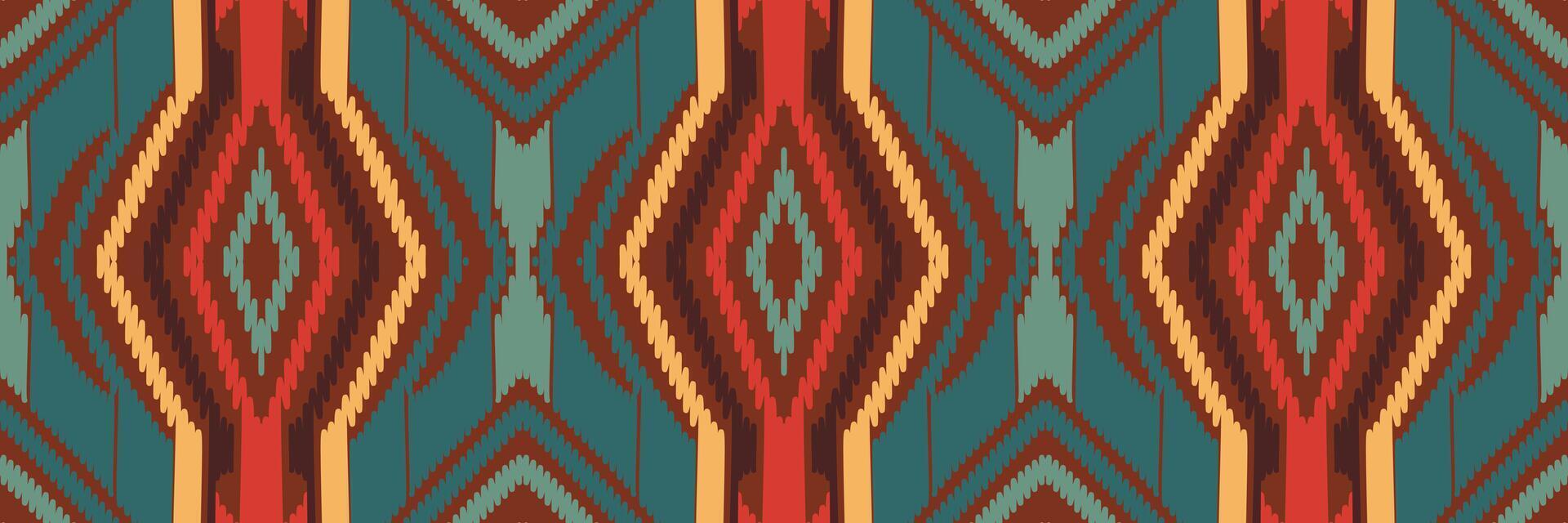 arte abstrata padrão étnico. padrão sem emenda ikat em tribal. design para plano de fundo, papel de parede, ilustração vetorial, tecido, roupas, tapetes, bordados. vetor