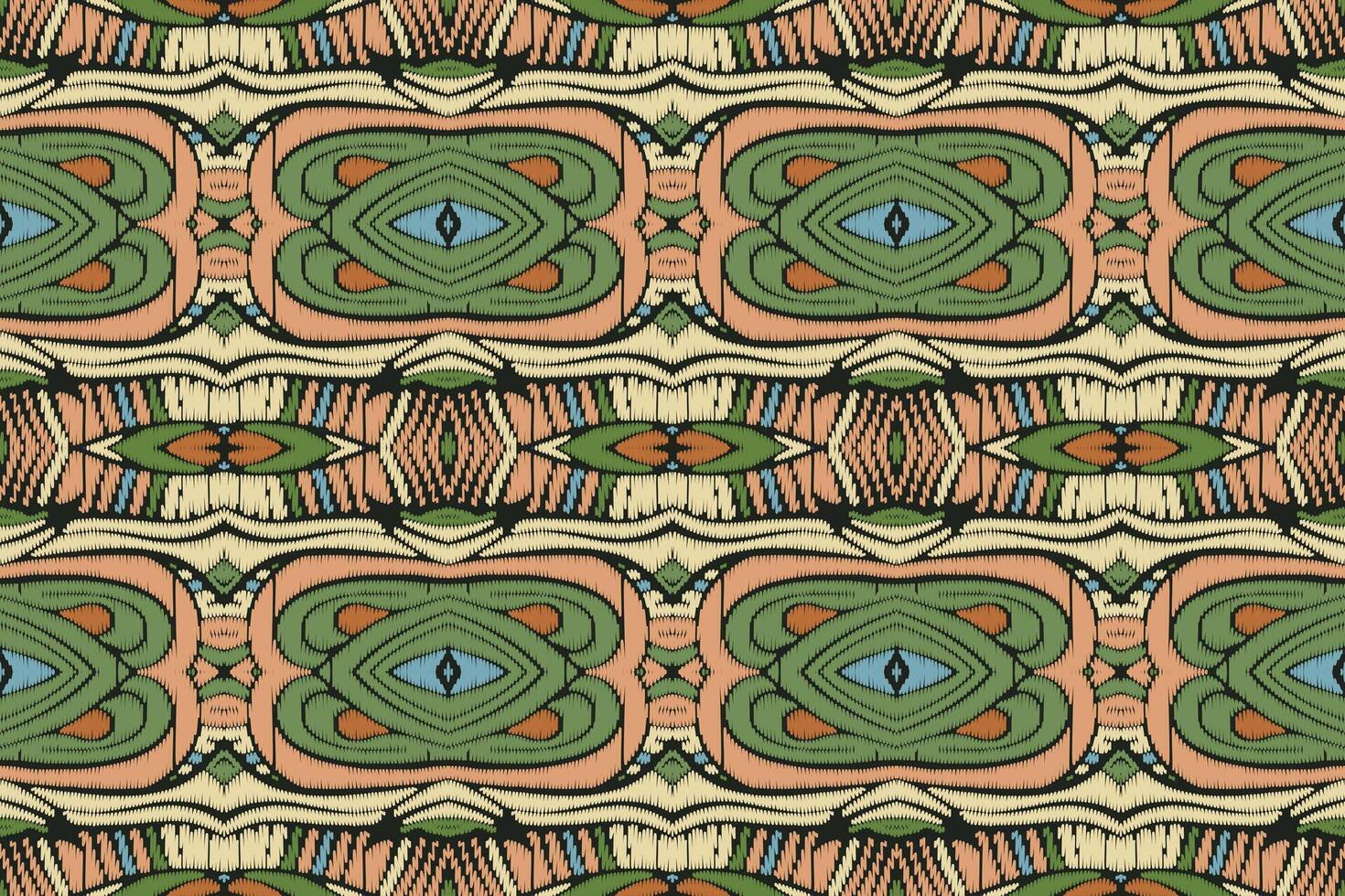 tecido ikat sem costura padrão geométrico étnico tradicional bordado style.design para fundo, tapete, tapete, sarongue, roupas, ilustração vetorial. vetor