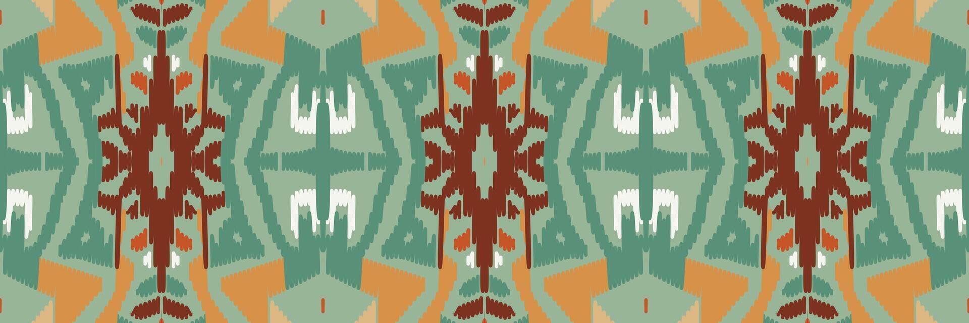 arte abstrata padrão étnico. padrão sem emenda ikat em tribal. design para plano de fundo, papel de parede, ilustração vetorial, tecido, roupas, tapetes, bordados. vetor