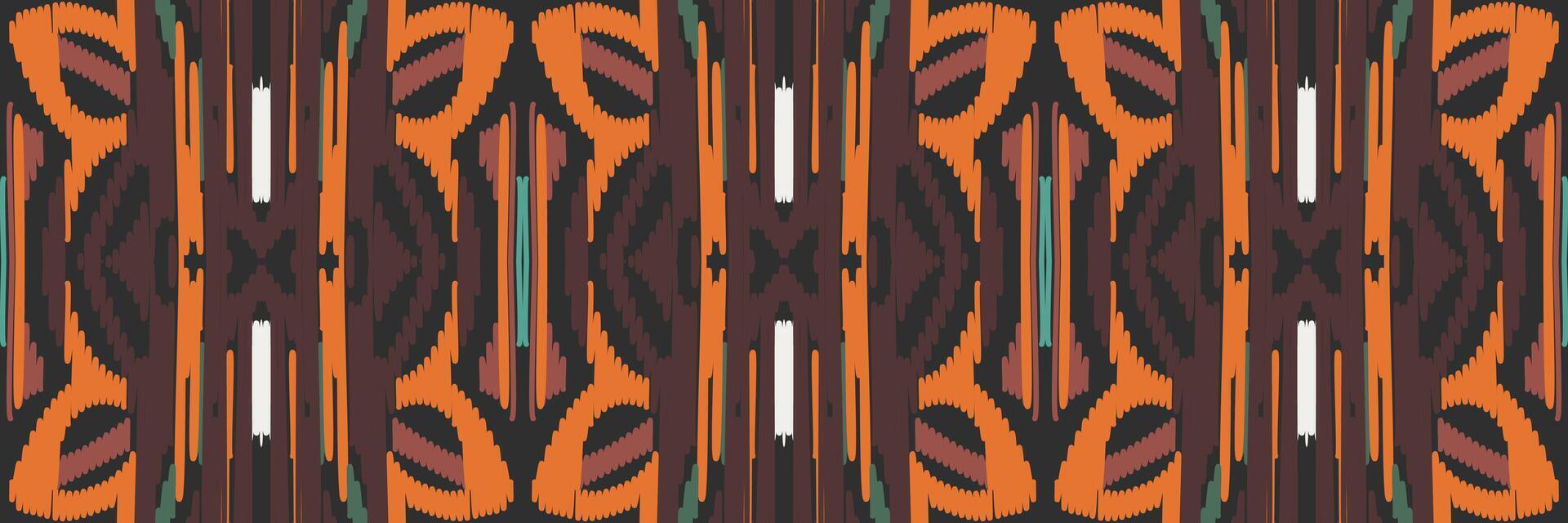 padrão sem emenda de ikat étnico em tribal. design para plano de fundo, papel de parede, ilustração vetorial, tecido, vestuário, tapete, têxtil, batik, bordado. vetor