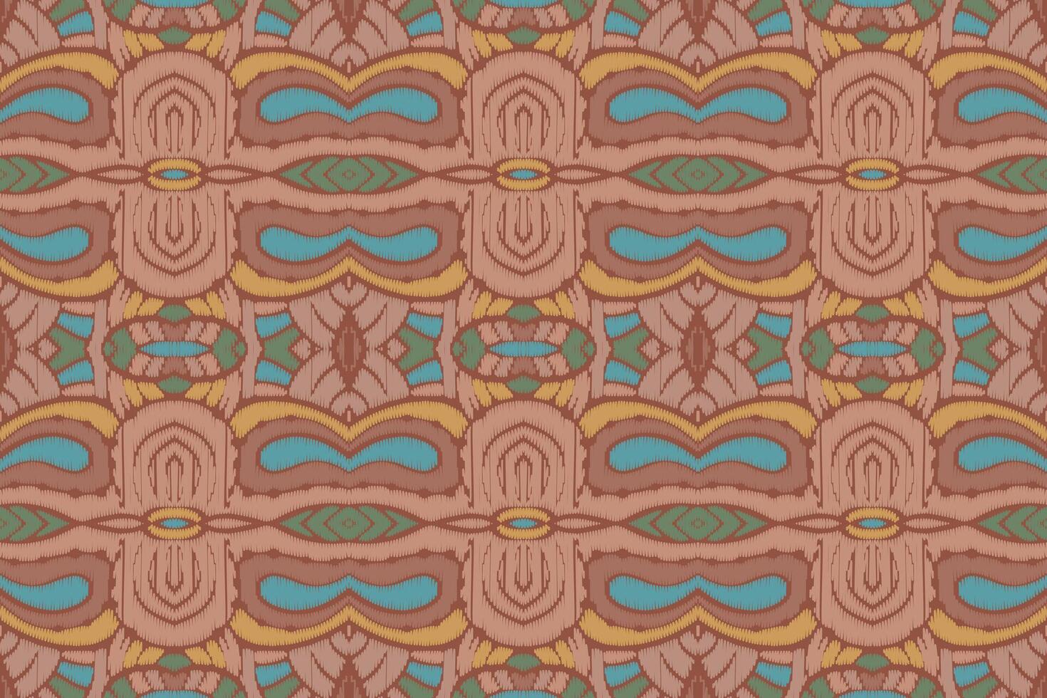 tecido ikat sem costura padrão geométrico étnico tradicional bordado style.design para fundo, tapete, tapete, sarongue, roupas, ilustração vetorial. vetor