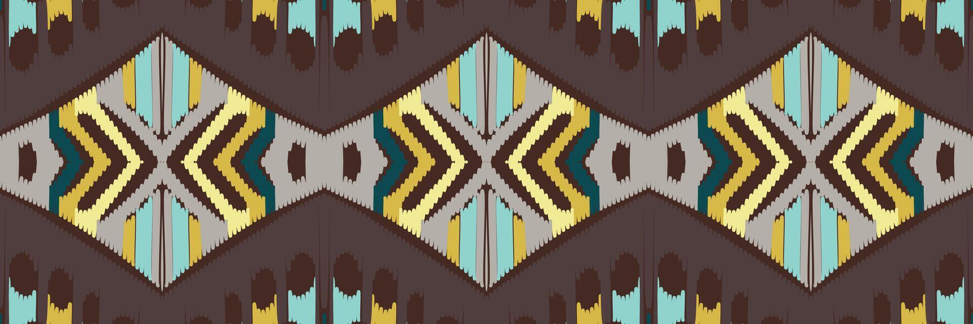 arte abstrata padrão étnico. padrão sem emenda ikat em tribal. design para plano de fundo, papel de parede, ilustração vetorial, tecido, roupas, tapetes, bordados. vetor