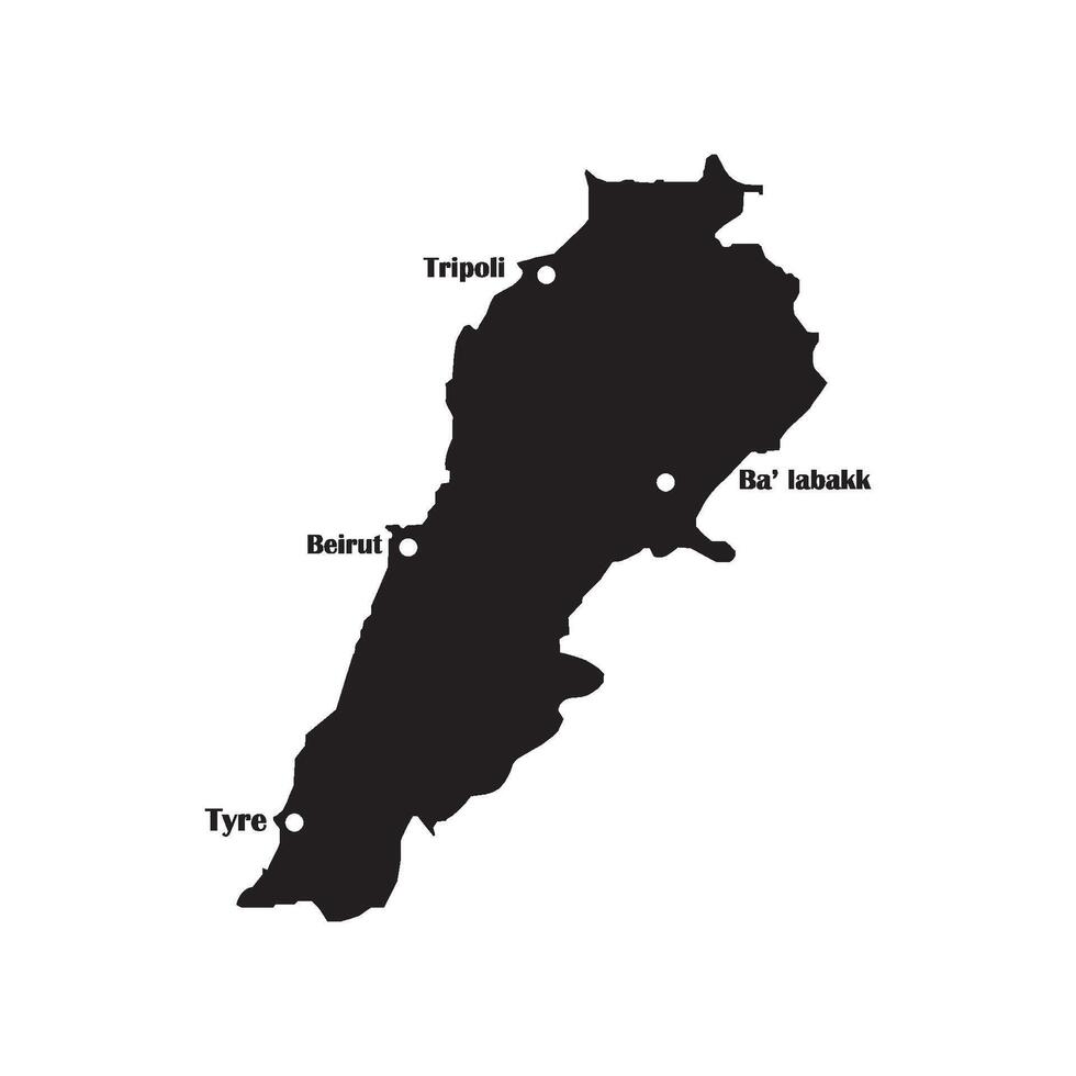Líbano mapa ícone vetor