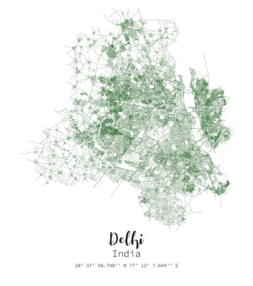 Deli, Índia rua arte mapa vetor