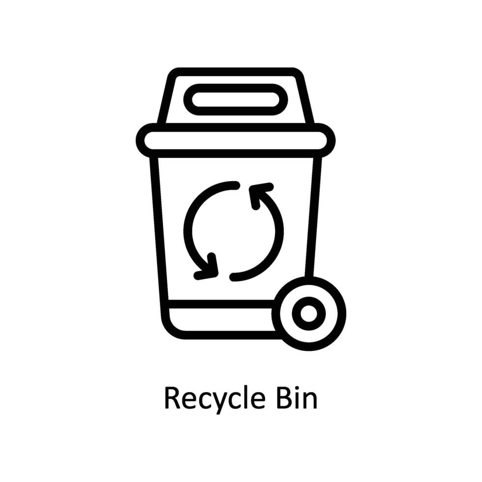 reciclar bin vetor esboço ícone estilo ilustração. eps 10 Arquivo